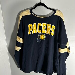 New Era Indiana pacers blue and Yellow Long Sleeve Shirt